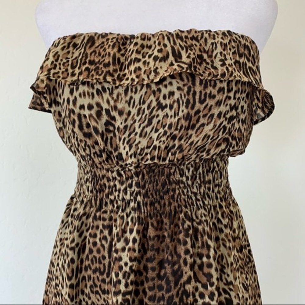 Forever 21 Strapless Leopard Print Maxi Dress - Brown, Black - Picture 6 of 8
